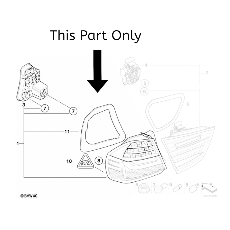 BMW 3 Series E90 LCI Rear light in the side panel PAIR GENUINE 7289425 7289426