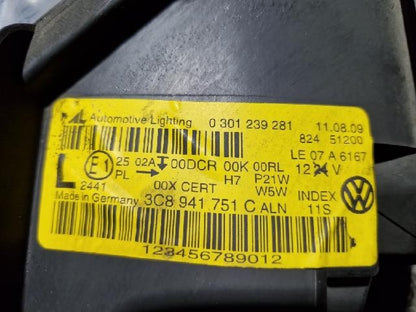 2010 Volkswagen CC Right Xenon Headlight 3C8 941 751 C