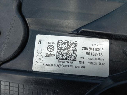 2022 Volkswagen TDI Right LED Headlight 2GA 941 036