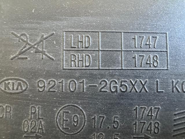 2010 KIA Lhotse Innovation Left Headlight 921012G5XX