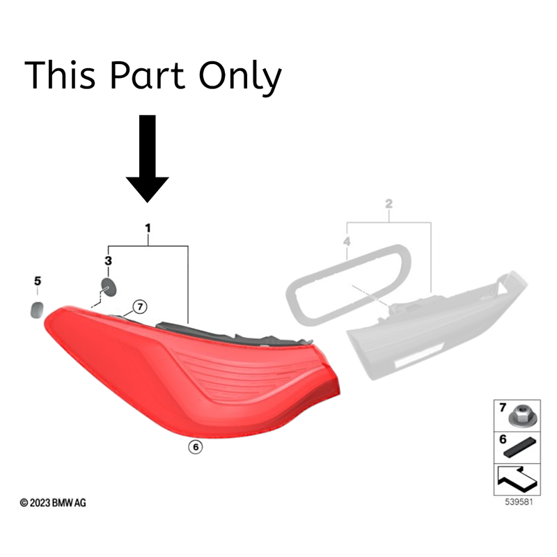 BMW 4 Series G22 G26 G82 G26 (LCI) Rear light in the side panel LEFT 7477603