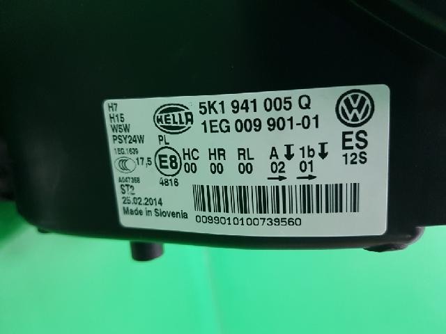 2010 Volkswagen Golf TDI Left Headlight 5K1941005Q