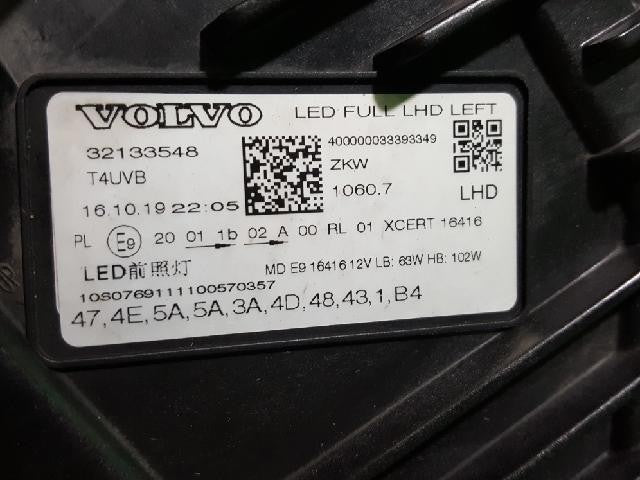 2019 Volvo XC60 Left Headlight 32133548