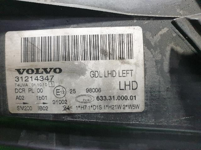 2011 Volvo S80 D5 Left Xenon Headlight 31214347