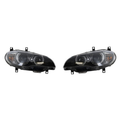 BMW X6 E71, E72 Hybrid, E70 Xenon Headlight PAIR USED GENUINE 7287009 7287010