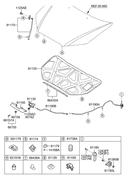 Hyundai Elantra IV, XD 2006-2011 Latch, Lock New GENUINE 811302H000